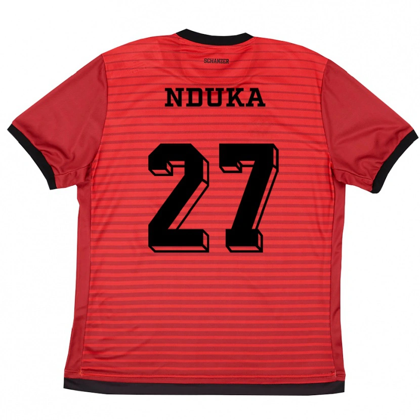 Danxen Heren Donald Nduka #27 Rood Zwart Thuisshirt Thuistenue 2025/26 T-Shirt België