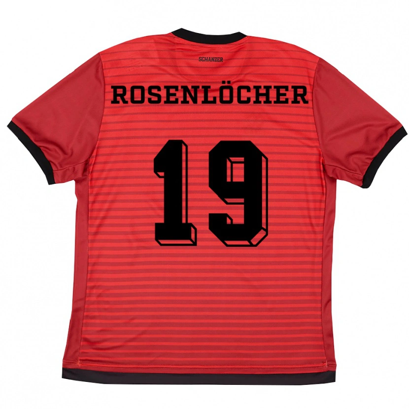 Danxen Heren Linus Rosenlöcher #19 Rood Zwart Thuisshirt Thuistenue 2025/26 T-Shirt België