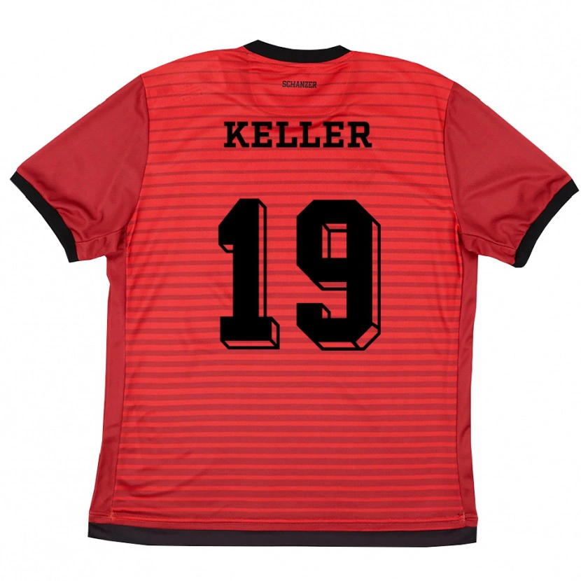 Danxen Heren Tom Keller #19 Rood Zwart Thuisshirt Thuistenue 2025/26 T-Shirt België
