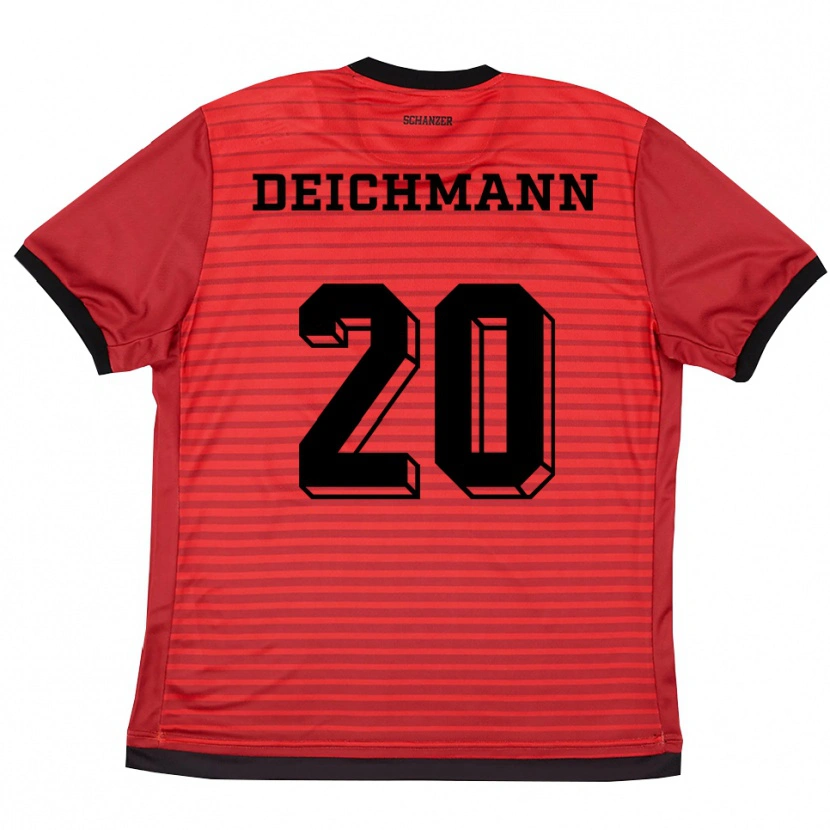 Danxen Heren Yannick Deichmann #20 Rood Zwart Thuisshirt Thuistenue 2025/26 T-Shirt België