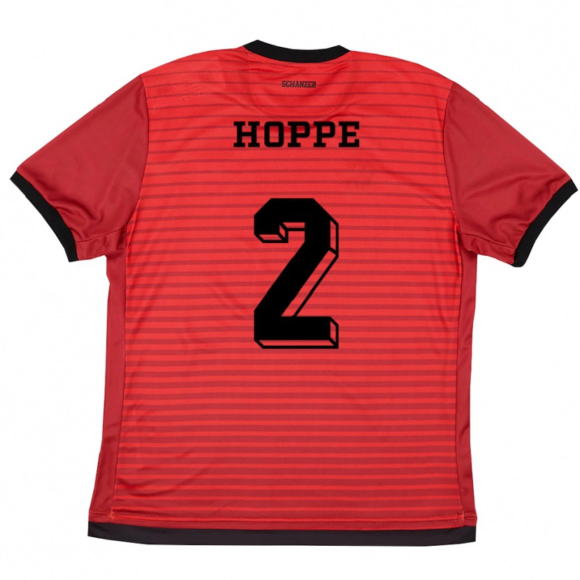 Danxen Heren Mattis Hoppe #2 Rood Zwart Thuisshirt Thuistenue 2025/26 T-Shirt België