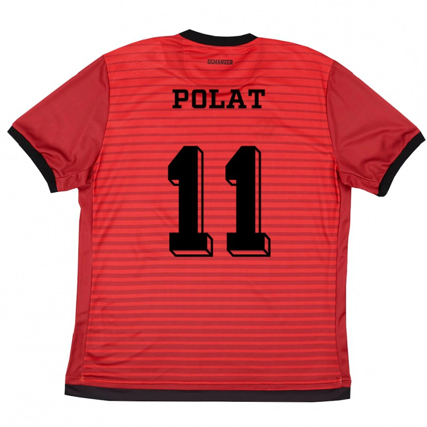 Danxen Heren Arel Polat #11 Rood Zwart Thuisshirt Thuistenue 2025/26 T-Shirt België