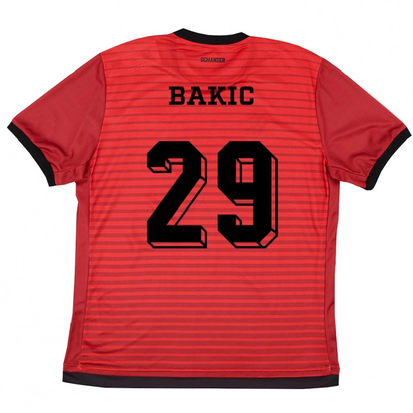 Danxen Heren Edis Bakic #29 Rood Zwart Thuisshirt Thuistenue 2025/26 T-Shirt België