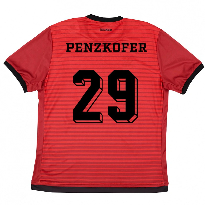 Danxen Heren Nina Penzkofer #29 Rood Zwart Thuisshirt Thuistenue 2025/26 T-Shirt België