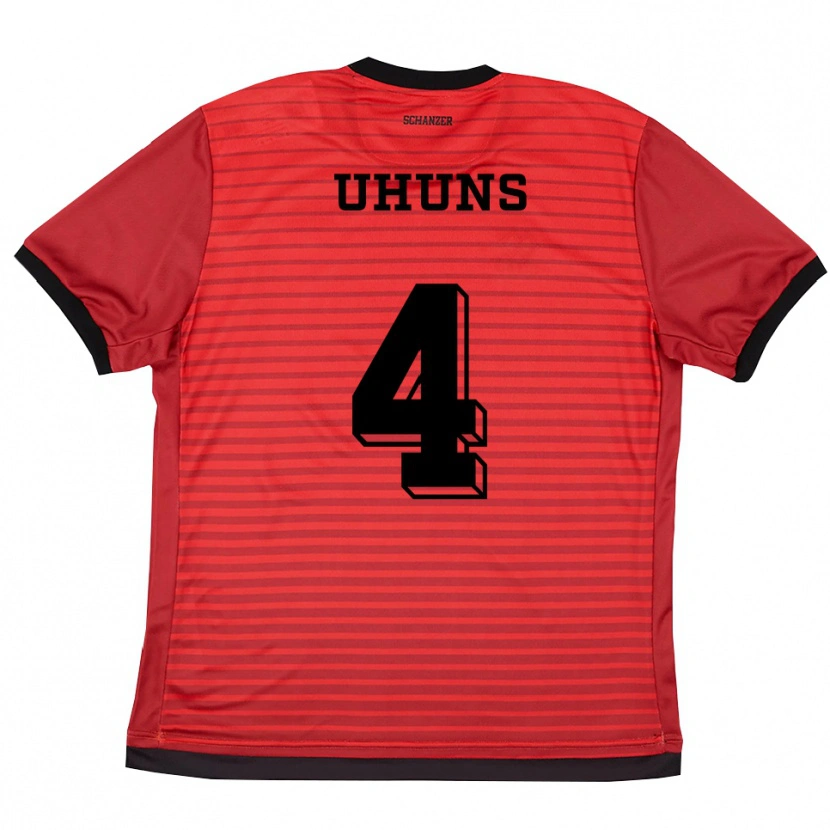 Danxen Heren Iwinosa Uhuns #4 Rood Zwart Thuisshirt Thuistenue 2025/26 T-Shirt België