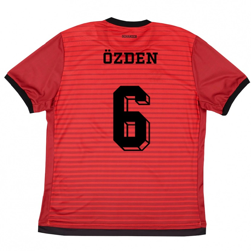 Danxen Heren Mustafa Özden #6 Rood Zwart Thuisshirt Thuistenue 2025/26 T-Shirt België