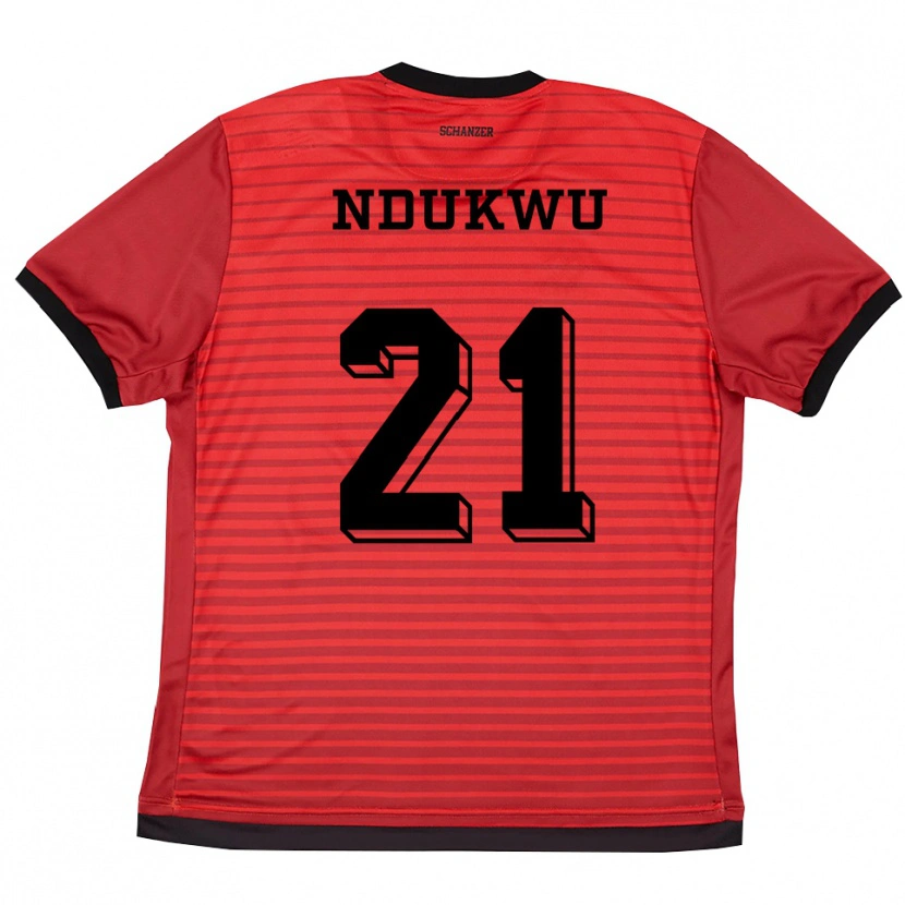 Danxen Heren Dickson Ndukwu #21 Rood Zwart Thuisshirt Thuistenue 2025/26 T-Shirt België
