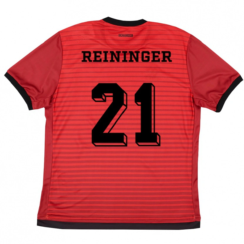 Danxen Heren Pija Reininger #21 Rood Zwart Thuisshirt Thuistenue 2025/26 T-Shirt België