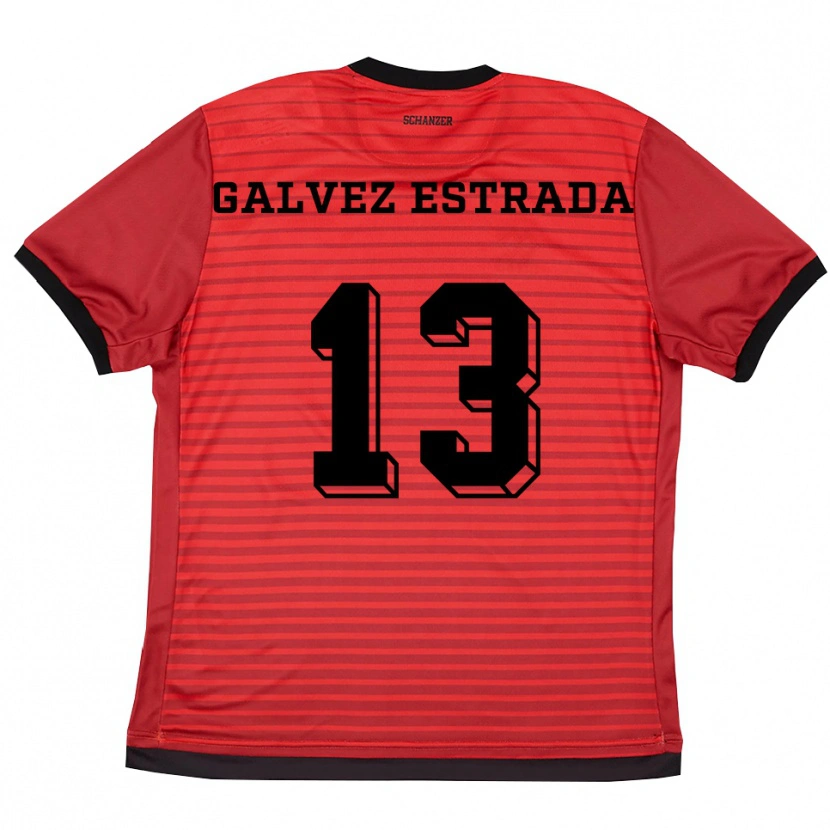 Danxen Heren Larissa Galvez Estrada #13 Rood Zwart Thuisshirt Thuistenue 2025/26 T-Shirt België
