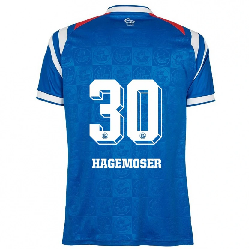 Danxen Heren Max Hagemoser #30 Blauw Wit Rood Thuisshirt Thuistenue 2025/26 T-Shirt België