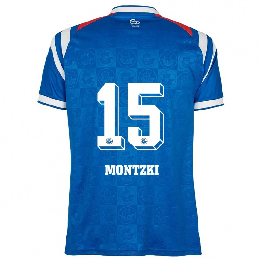 Danxen Heren Lara Montzki #15 Blauw Wit Rood Thuisshirt Thuistenue 2025/26 T-Shirt België