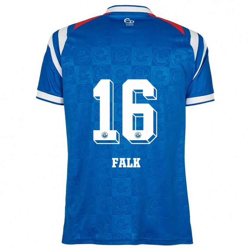 Danxen Heren Robin Falk #16 Blauw Wit Rood Thuisshirt Thuistenue 2025/26 T-Shirt België