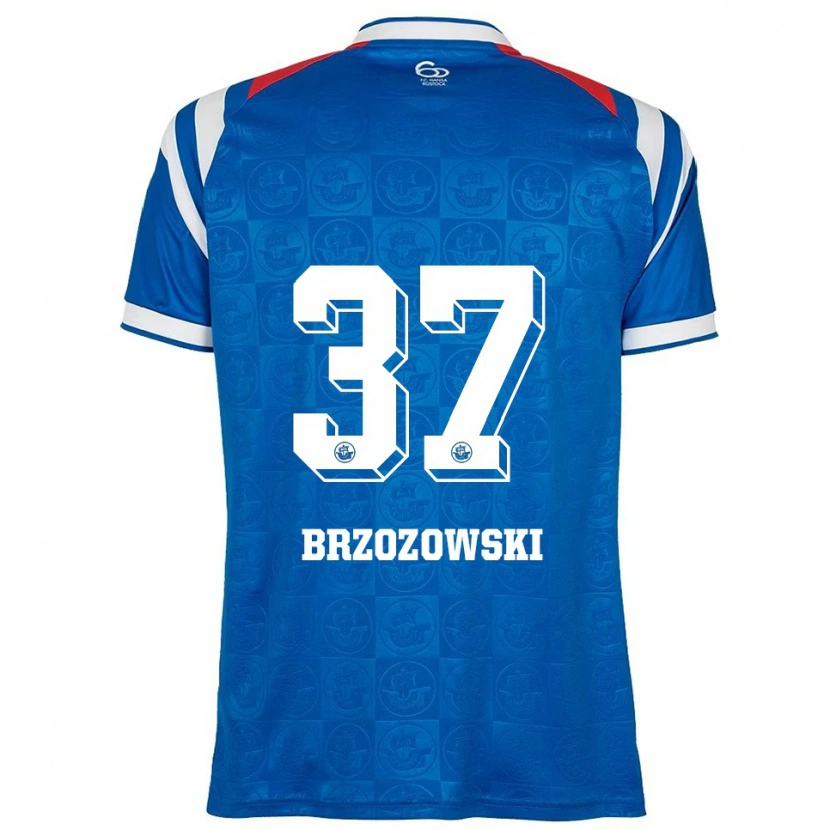 Danxen Heren Milosz Brzozowski #37 Blauw Wit Rood Thuisshirt Thuistenue 2025/26 T-Shirt België