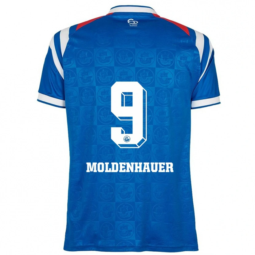 Danxen Heren Max Moldenhauer #9 Blauw Wit Rood Thuisshirt Thuistenue 2025/26 T-Shirt België