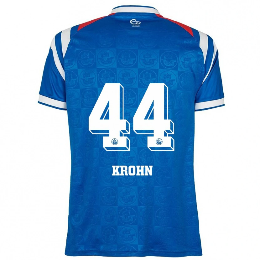 Danxen Heren Tim Krohn #44 Blauw Wit Rood Thuisshirt Thuistenue 2025/26 T-Shirt België