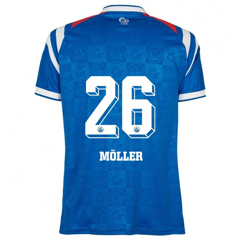 Danxen Heren Andreas Möller #26 Blauw Wit Rood Thuisshirt Thuistenue 2025/26 T-Shirt België