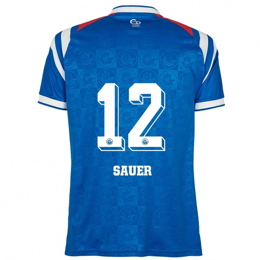 Danxen Heren John-Lukas Sauer #12 Blauw Wit Rood Thuisshirt Thuistenue 2025/26 T-Shirt België