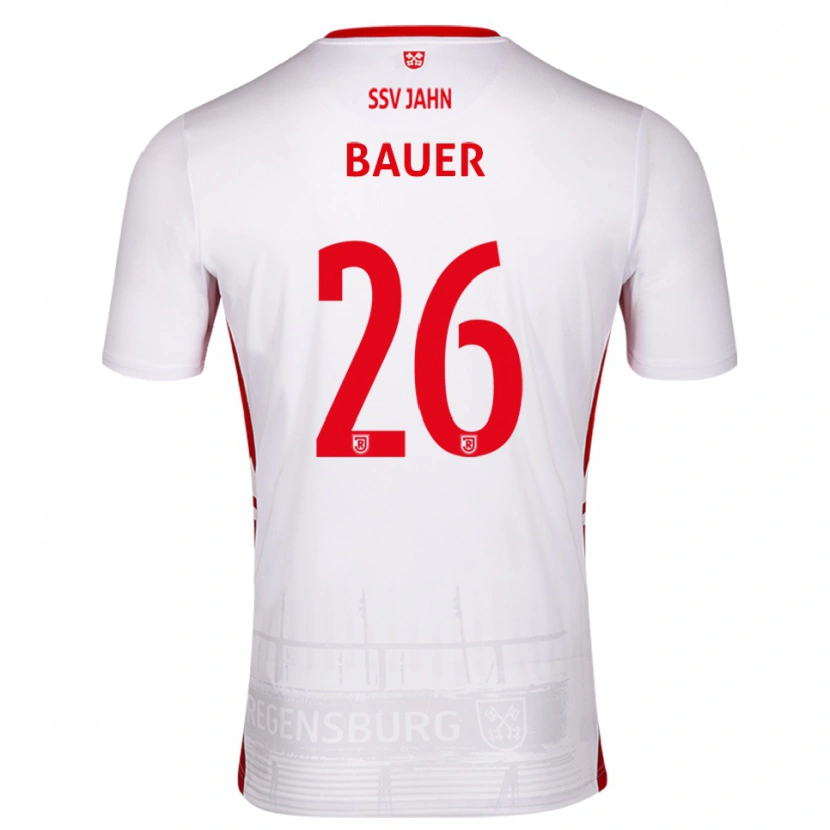 Danxen Heren Benedikt Bauer #26 Wit Rood Thuisshirt Thuistenue 2025/26 T-Shirt België