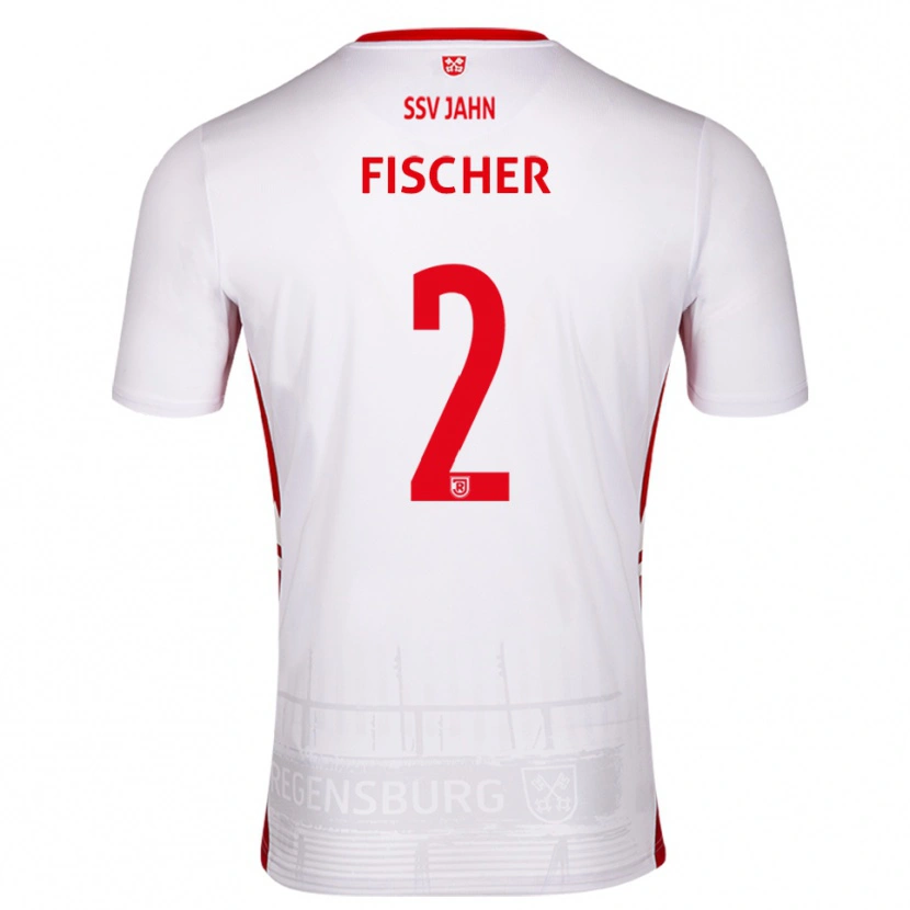 Danxen Heren Florian Fischer #2 Wit Rood Thuisshirt Thuistenue 2025/26 T-Shirt België
