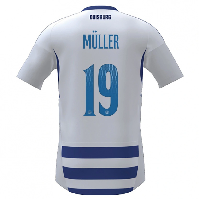 Danxen Heren Leon Müller #19 Wit Blauw Thuisshirt Thuistenue 2025/26 T-Shirt België
