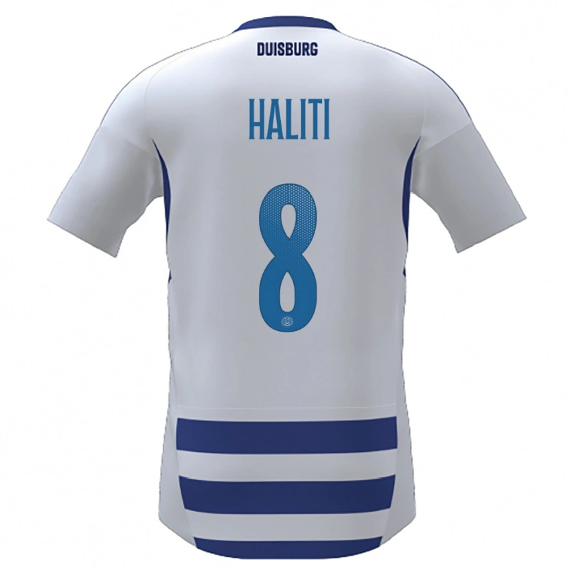 Danxen Heren Lenart Haliti #8 Wit Blauw Thuisshirt Thuistenue 2025/26 T-Shirt België