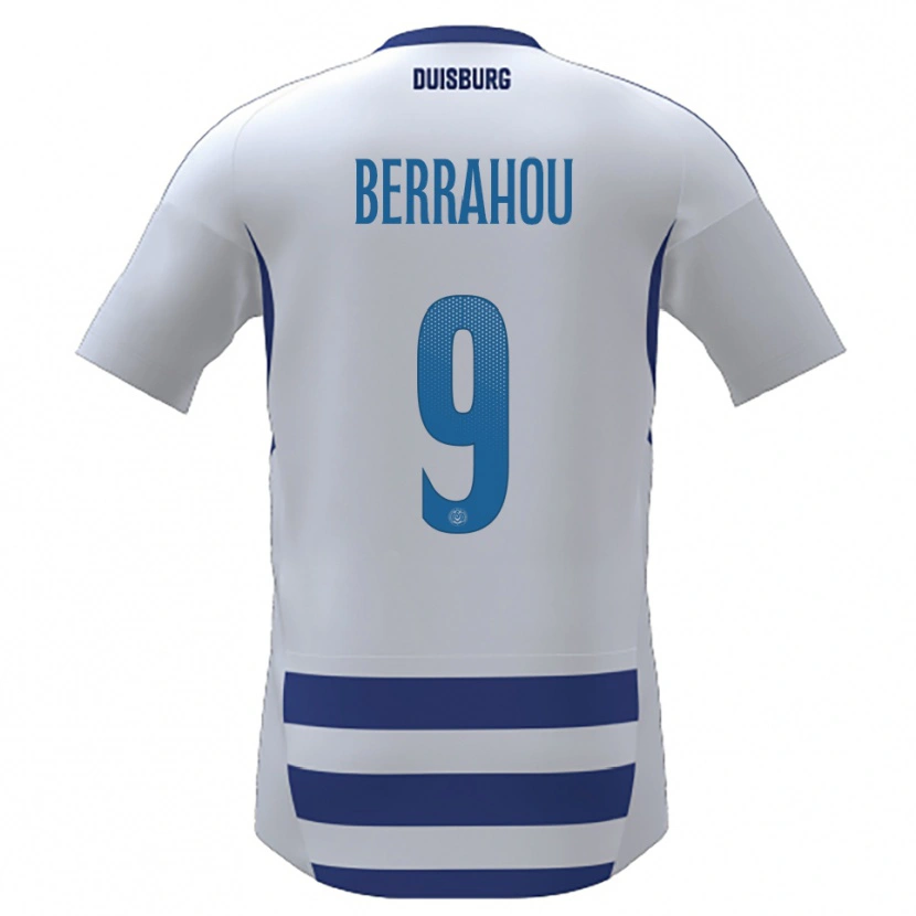 Danxen Heren Mohammed Berrahou #9 Wit Blauw Thuisshirt Thuistenue 2025/26 T-Shirt België