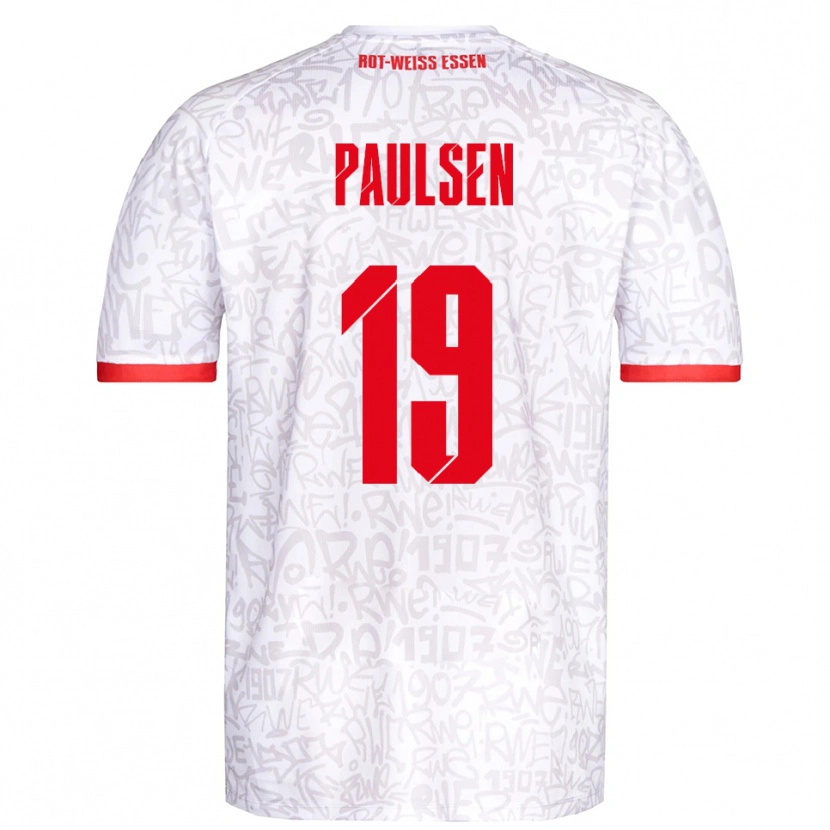 Danxen Heren Marvin Paulsen #19 Wit Rood Thuisshirt Thuistenue 2025/26 T-Shirt België