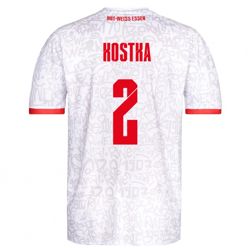 Danxen Heren Michael Kostka #2 Wit Rood Thuisshirt Thuistenue 2025/26 T-Shirt België