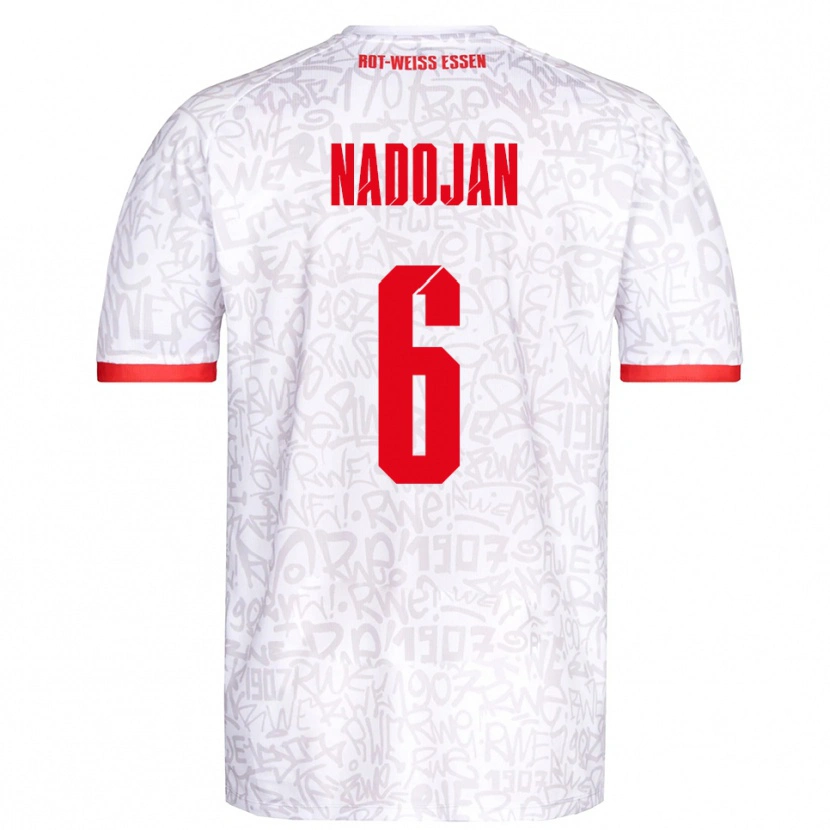 Danxen Heren Aslan Nadojan #6 Wit Rood Thuisshirt Thuistenue 2025/26 T-Shirt België