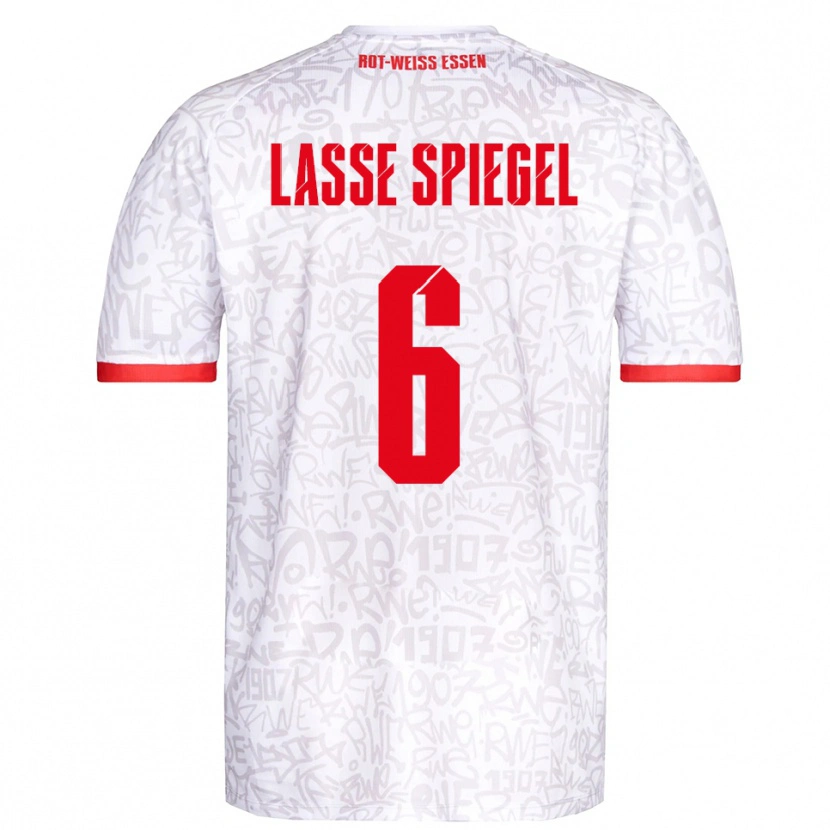 Danxen Heren Jakob Lasse Spiegel #6 Wit Rood Thuisshirt Thuistenue 2025/26 T-Shirt België