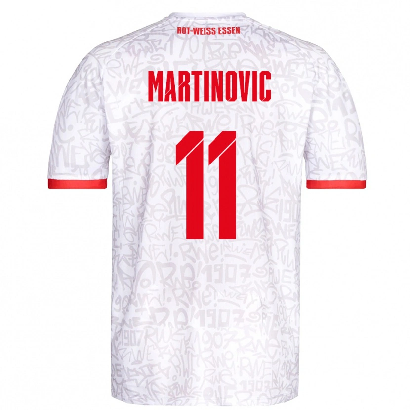 Danxen Heren Dominik Martinovic #11 Wit Rood Thuisshirt Thuistenue 2025/26 T-Shirt België