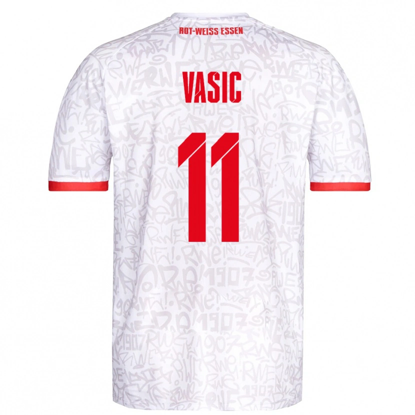 Danxen Heren Fadih Vasic #11 Wit Rood Thuisshirt Thuistenue 2025/26 T-Shirt België