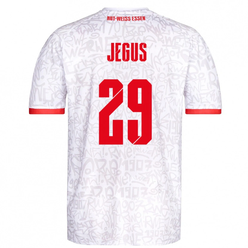 Danxen Heren Leonard Jegus #29 Wit Rood Thuisshirt Thuistenue 2025/26 T-Shirt België