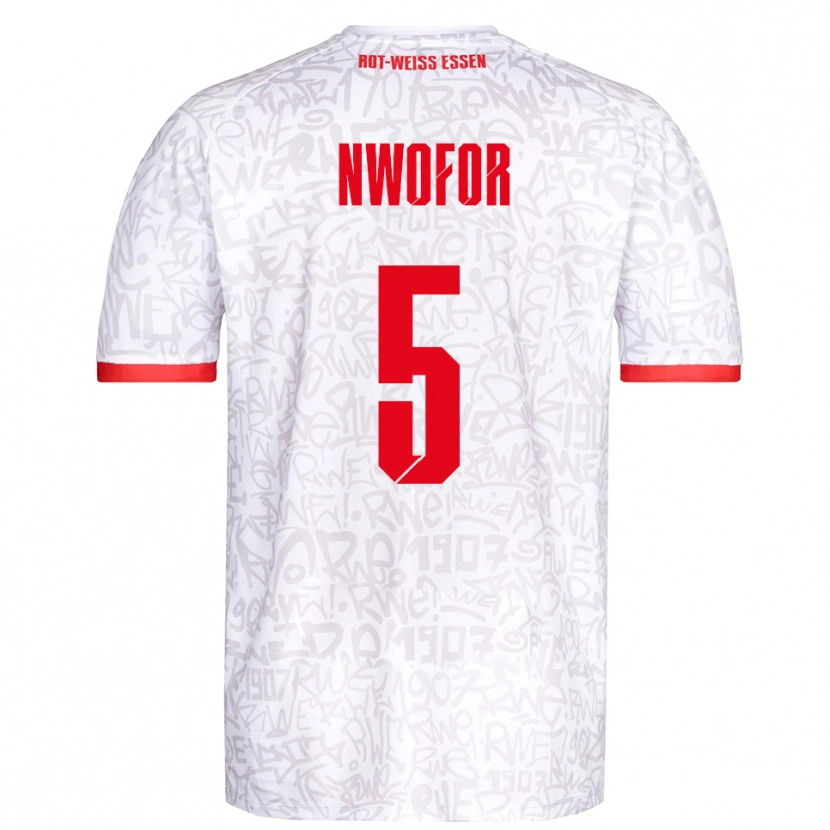 Danxen Heren Jamie Nwofor #5 Wit Rood Thuisshirt Thuistenue 2025/26 T-Shirt België