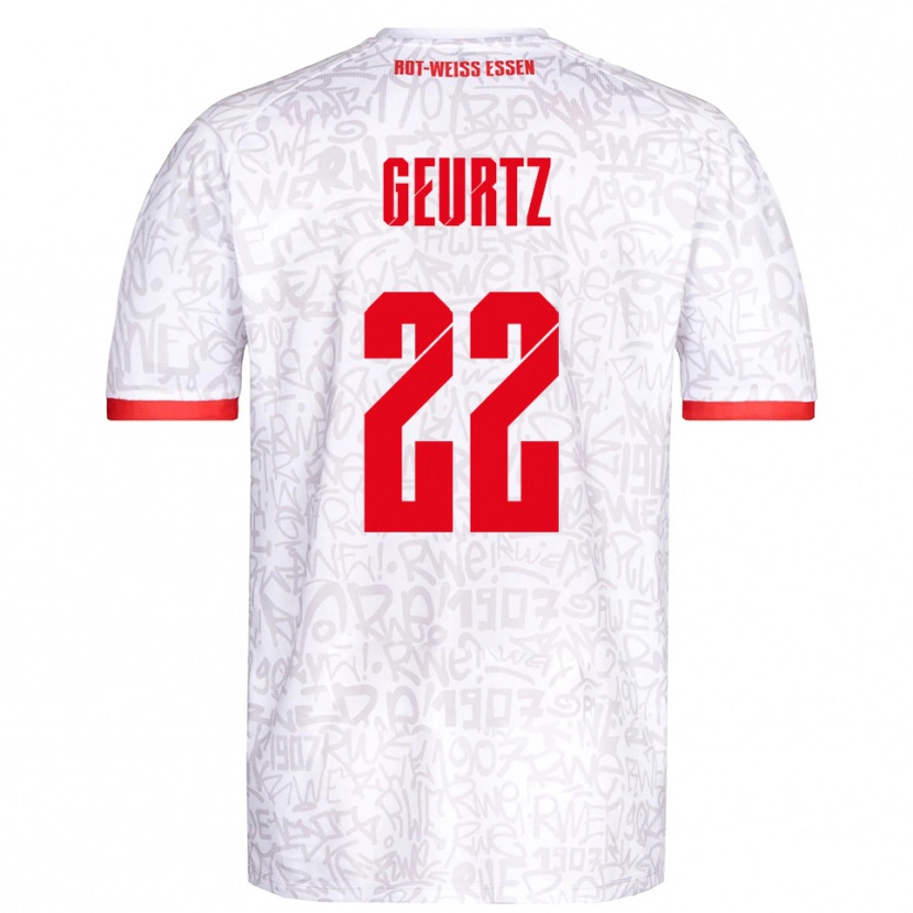 Danxen Heren Jan-Luca Geurtz #22 Wit Rood Thuisshirt Thuistenue 2025/26 T-Shirt België