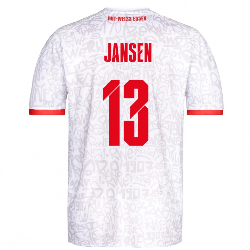 Danxen Heren Joshua Jansen #13 Wit Rood Thuisshirt Thuistenue 2025/26 T-Shirt België