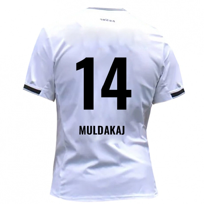 Danxen Heren Ardit Muldakaj #14 Wit Rood Thuisshirt Thuistenue 2025/26 T-Shirt België