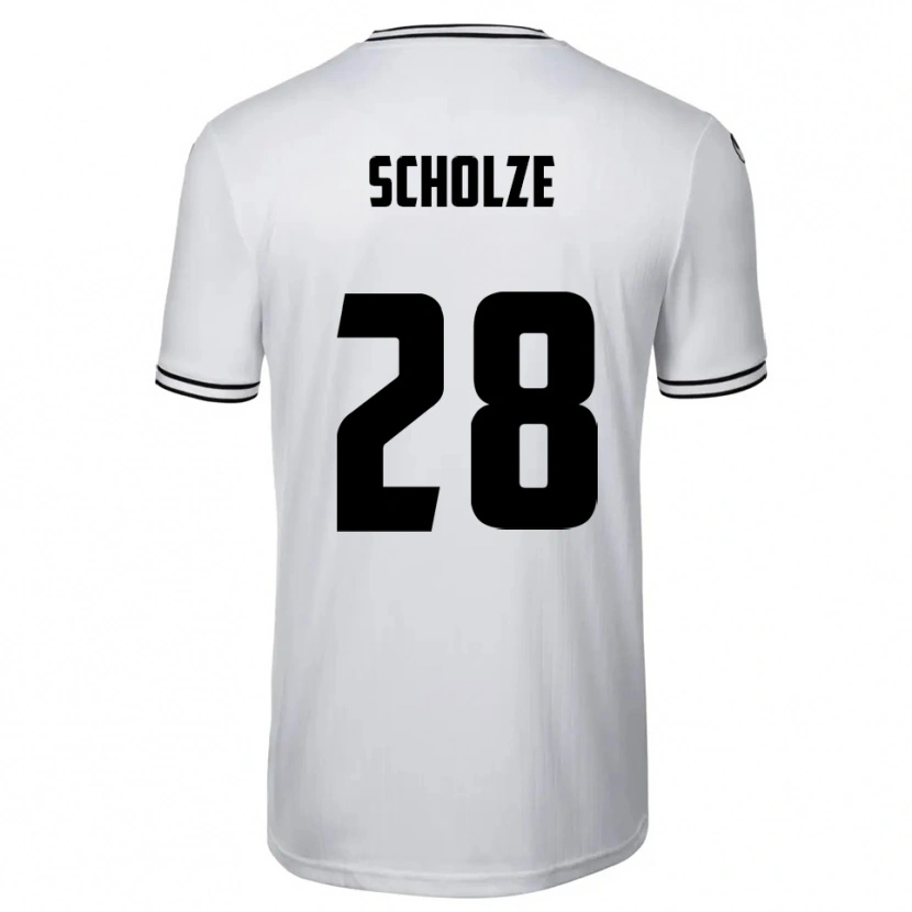 Danxen Heren Max Scholze #28 Wit Zwart Thuisshirt Thuistenue 2025/26 T-Shirt België