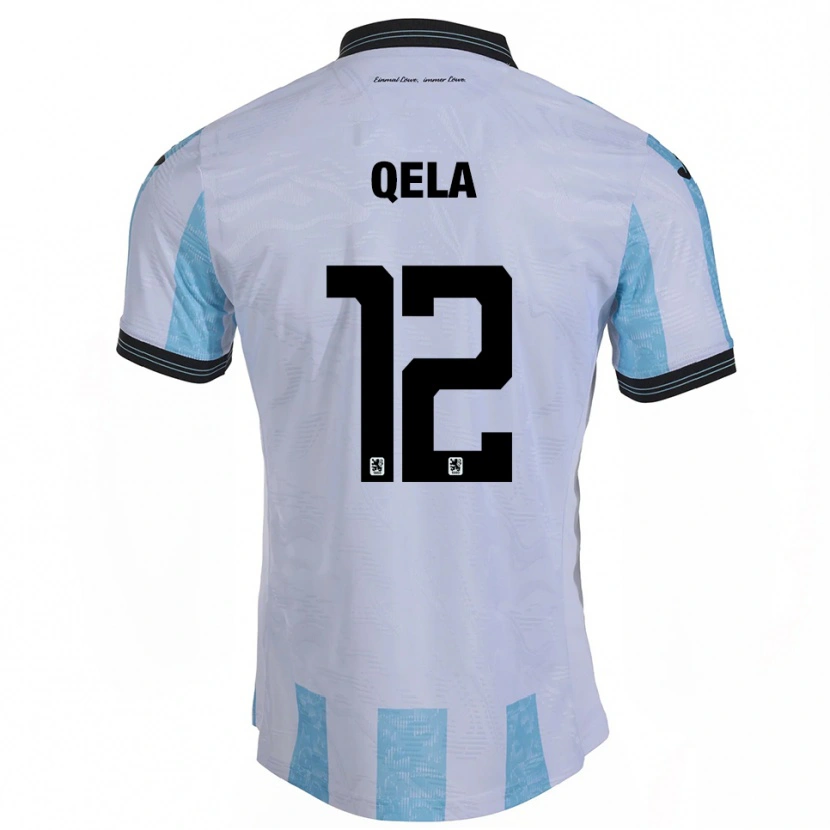Danxen Heren Miran Qela #12 Wit Hemelsblauw Thuisshirt Thuistenue 2025/26 T-Shirt België