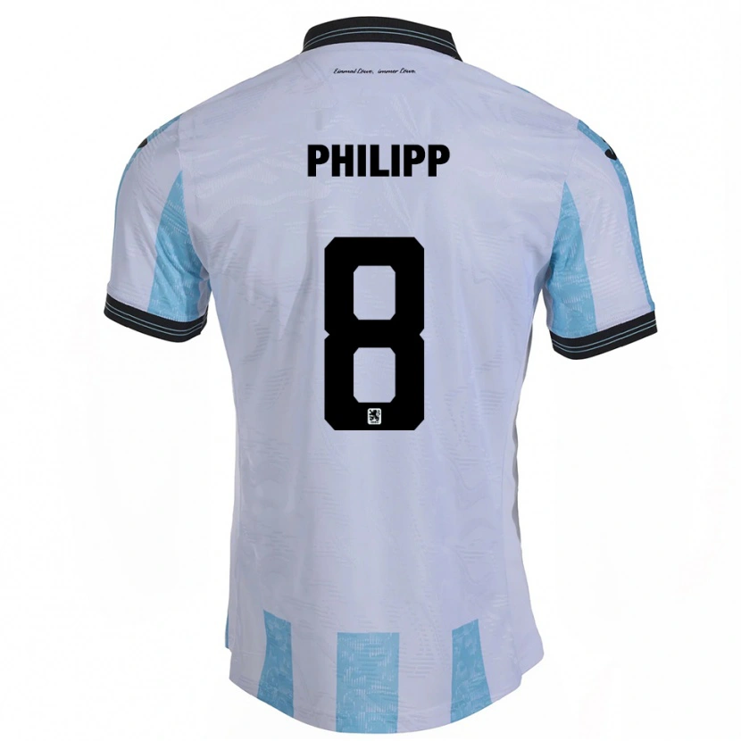 Danxen Heren David Philipp #8 Wit Hemelsblauw Thuisshirt Thuistenue 2025/26 T-Shirt België
