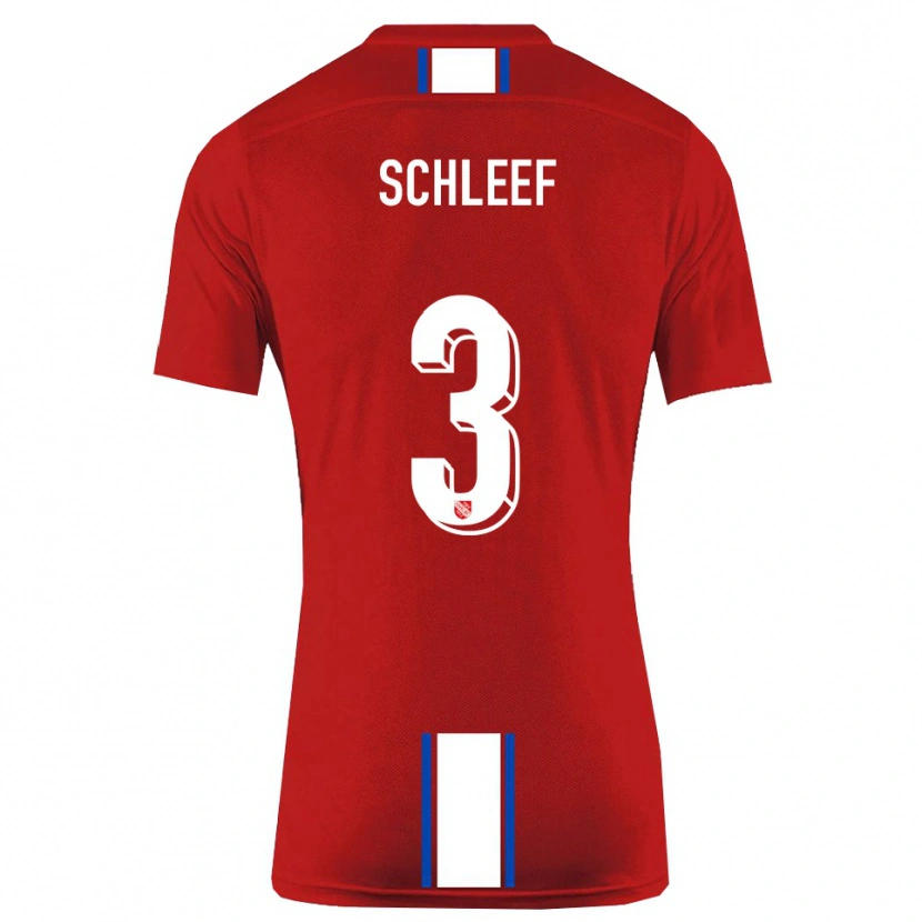 Danxen Heren Marco Schleef #3 Rood Wit Thuisshirt Thuistenue 2025/26 T-Shirt België