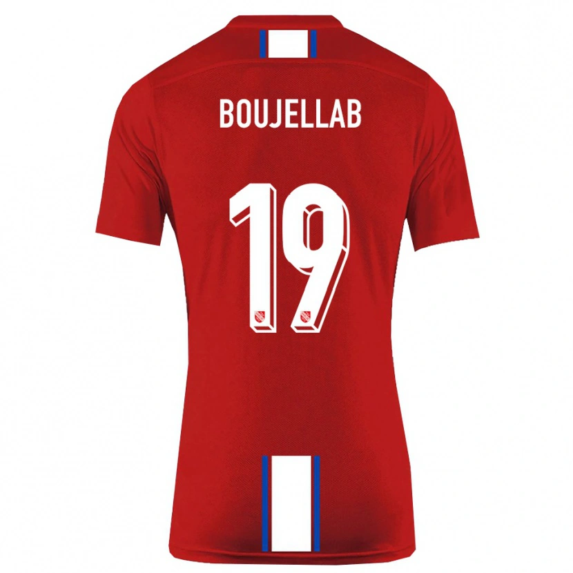 Danxen Heren Nassim Boujellab #19 Rood Wit Thuisshirt Thuistenue 2025/26 T-Shirt België