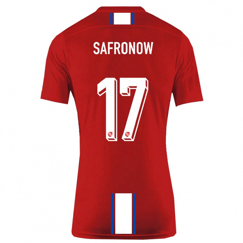 Danxen Heren Maxim Safronow #17 Rood Wit Thuisshirt Thuistenue 2025/26 T-Shirt België