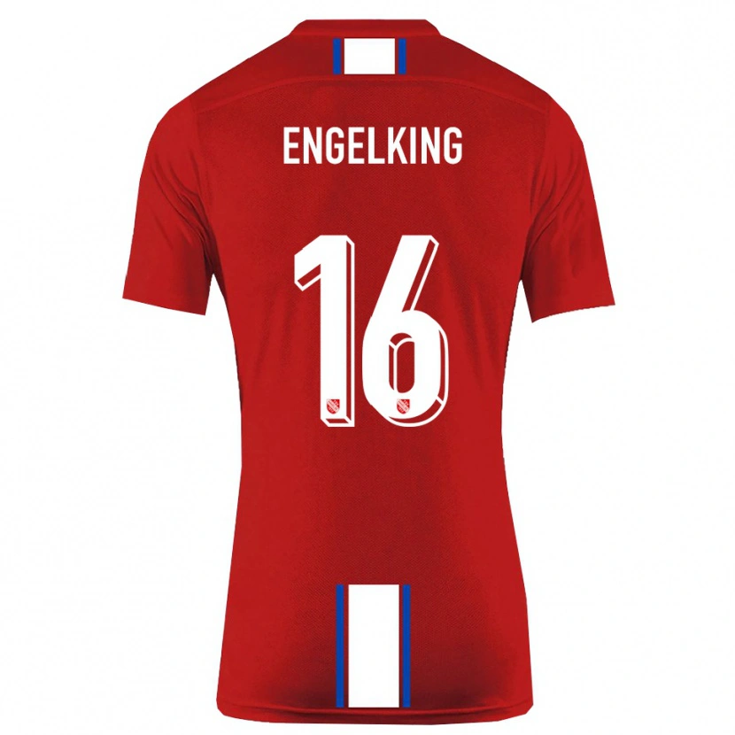Danxen Heren Torben Engelking #16 Rood Wit Thuisshirt Thuistenue 2025/26 T-Shirt België