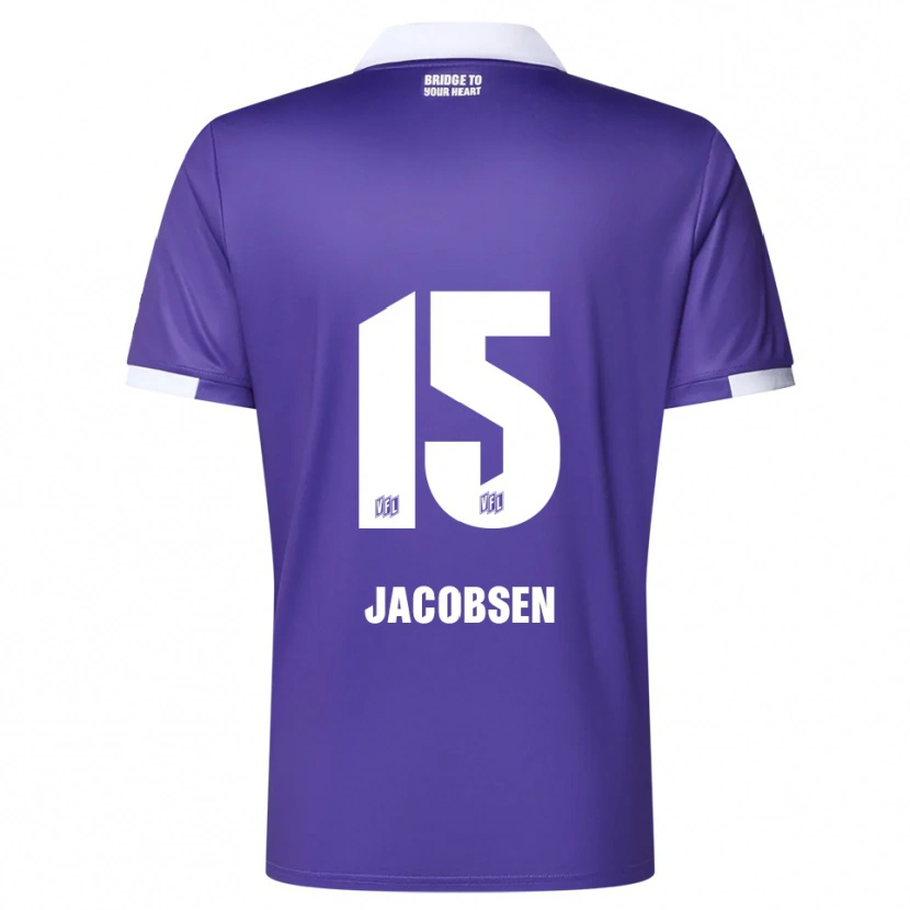Danxen Heren Bjarke Jacobsen #15 Paars Wit Thuisshirt Thuistenue 2025/26 T-Shirt België