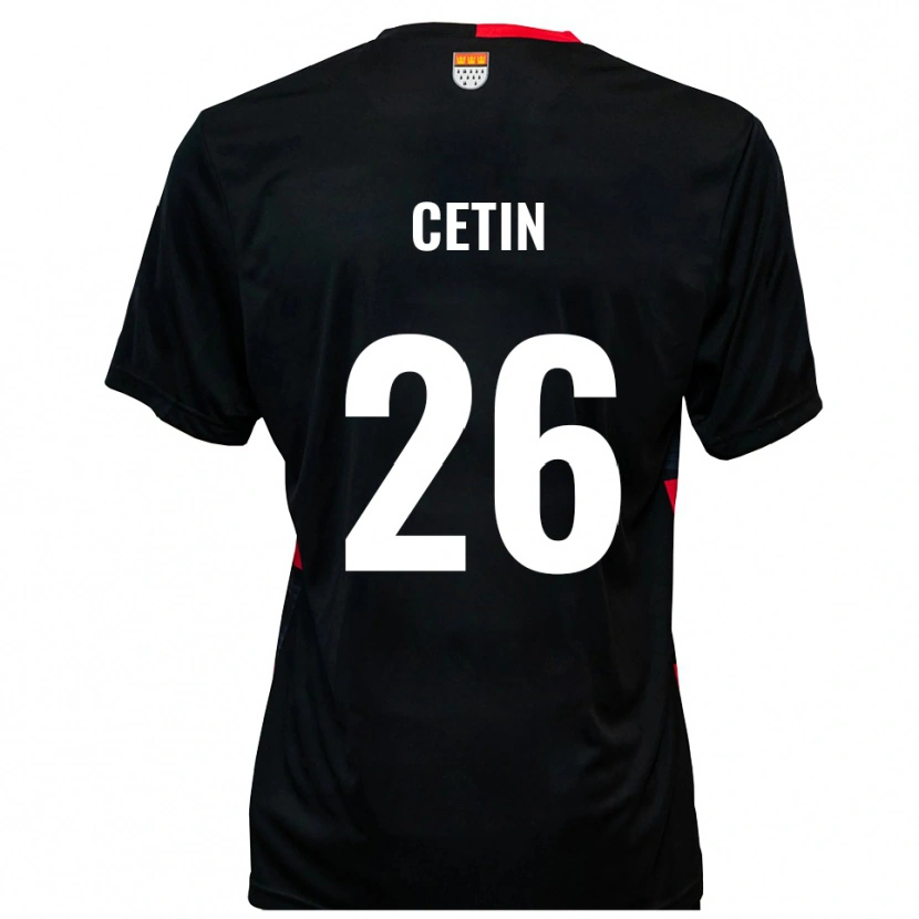 Danxen Heren Serkan Cetin #26 Zwart Rood Thuisshirt Thuistenue 2025/26 T-Shirt België