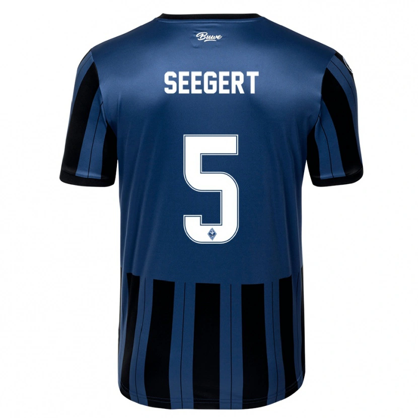 Danxen Heren Marcel Seegert #5 Blauw Grijs Zwart Thuisshirt Thuistenue 2025/26 T-Shirt België