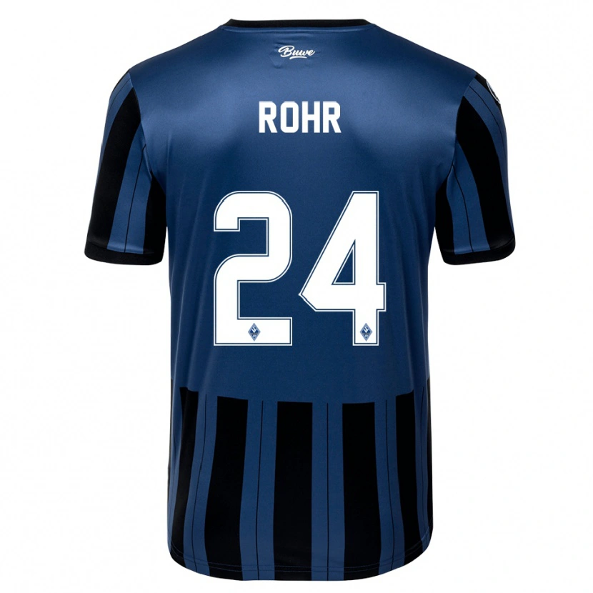 Danxen Heren Elijah Rohr #24 Blauw Grijs Zwart Thuisshirt Thuistenue 2025/26 T-Shirt België