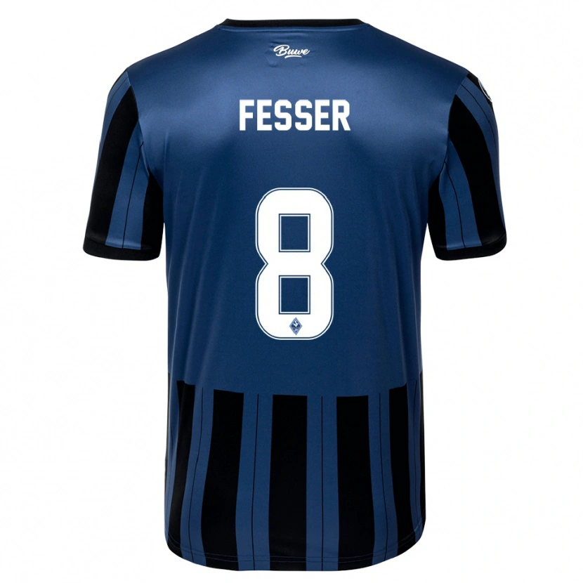 Danxen Heren Philipp Fesser #8 Blauw Grijs Zwart Thuisshirt Thuistenue 2025/26 T-Shirt België