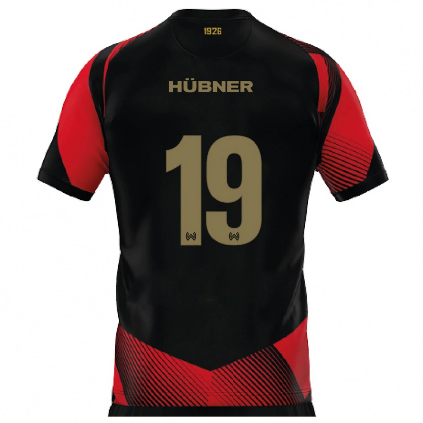 Danxen Heren Florian Hübner #19 Zwart Rood Thuisshirt Thuistenue 2025/26 T-Shirt België